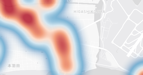 羽田エリアの銭湯密度